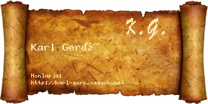 Karl Gerő névjegykártya
